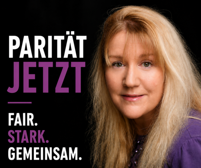 2026-06-24-Nadine Mauch_Parität jetzt Die Ratinger Gleichstellungsbeauftragte Nadine Mauch macht auf den bundesweiten Aktionstag #ParitätJetzt aufmerksam. Foto: Stadt Ratingen