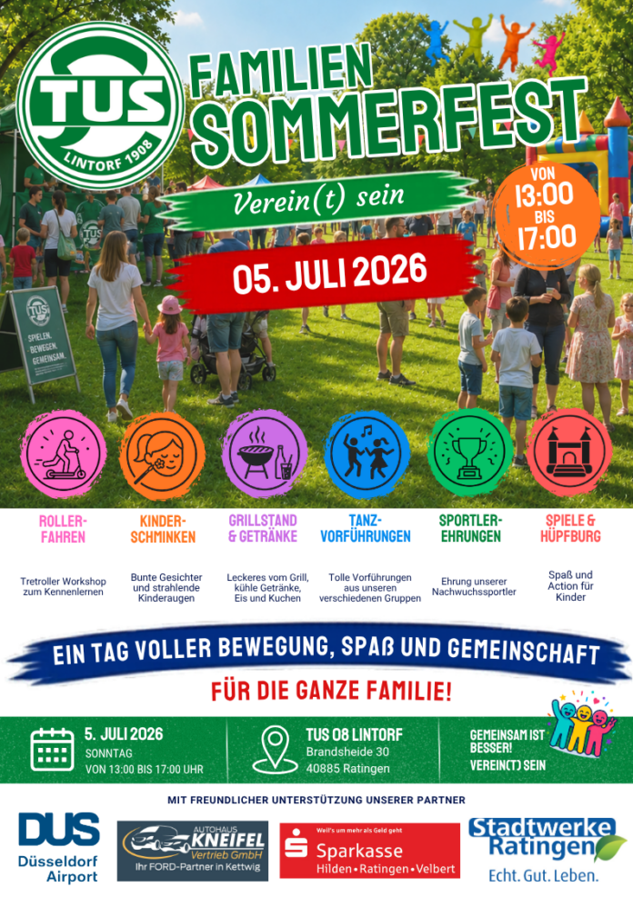 26_RAT_TuS Sommerfest Flyer zum Sommerfest des TuS, Bild: TuS Lintorf