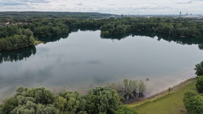 Naherholungsgebiet Grüner See Der Grüne See aus der Luft, Bild: Nestocom
