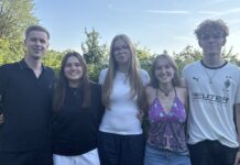 Junge Stimmen, echte Entscheidungen: Hösel gründet eigene Jugendvertretung. Carlos Wenk, Johanna Kroll, Marie Laskawi, Frieda Scholz und Sam Adams (v.l.n.r.) vom Vorstand der Höseler Kinder- und Jugendvertretung. Foto: Lavista