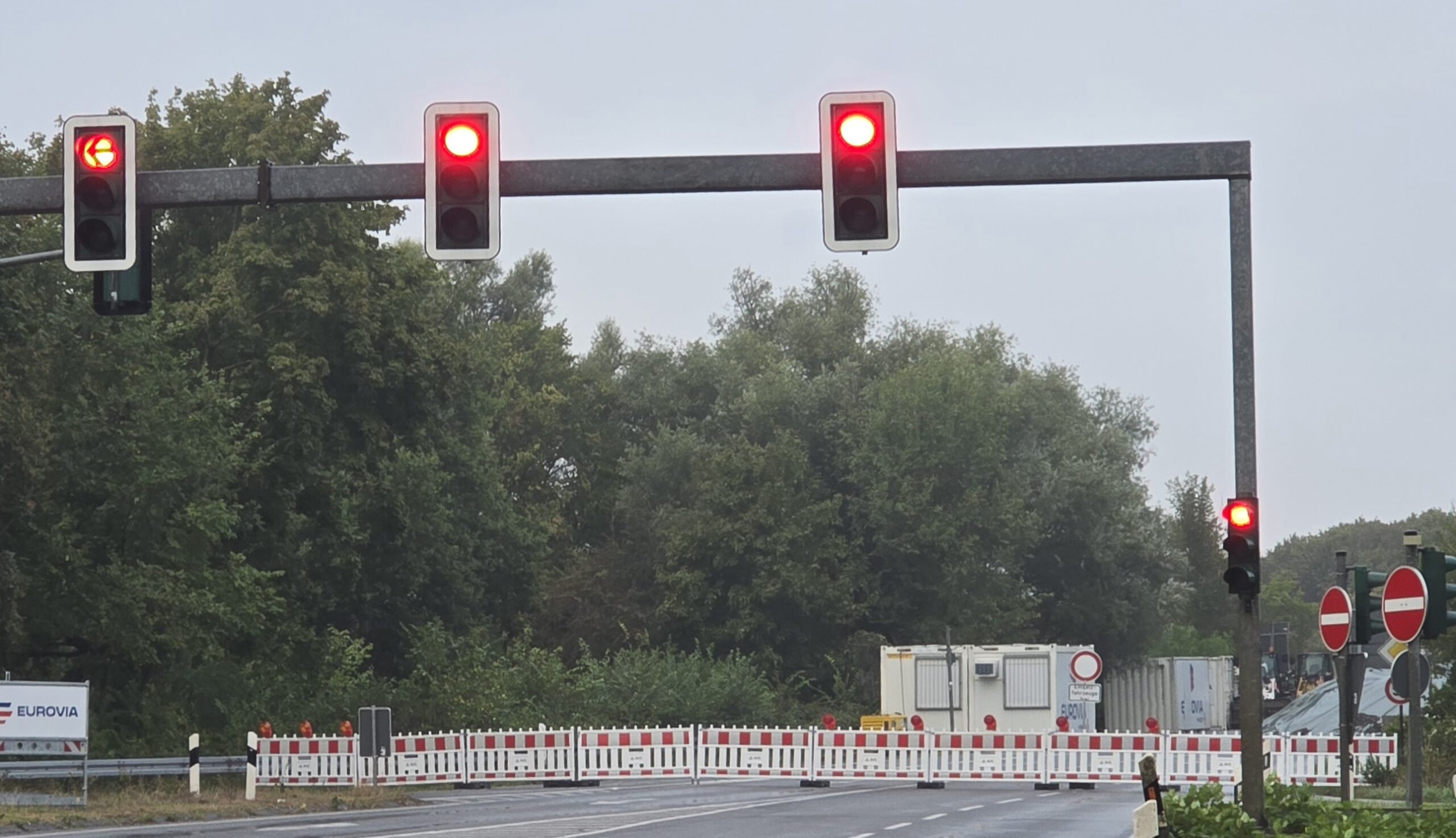 Die Sperrung aus Richtung Ratingen, Bild: Alexander Heinz