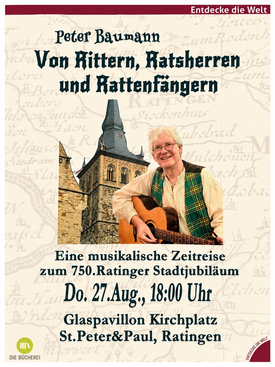 Flyer zur Veranstaltungsreihe der KÖB am Glaspavillion vor St. Peter&Paul, Bild: Veranstalter