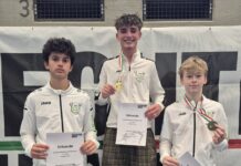 Ratinger Säbelfechter: Vier NRW-Titel zum Saisonauftakt Die U17-Fechter des TVR v.l.n.r: Giovanni La Cognata, Hannes Carus, Niklas Timke. Foto: TV Ratingen